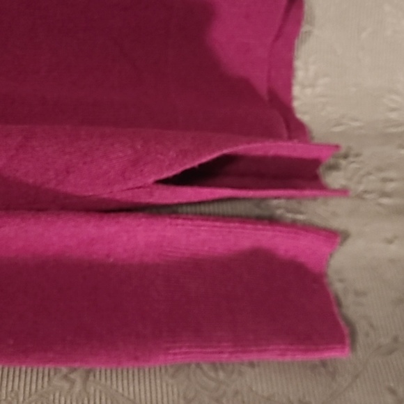 Halogen Cashmere Plum Bottom Slit Sweater, Large - Picture 5 of 6